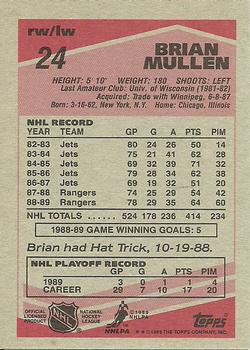 1989-90 Topps #24 Brian Mullen Back