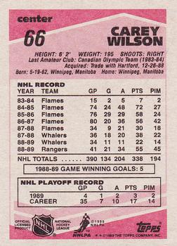 1989-90 Topps #66 Carey Wilson Back