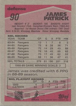 1989-90 Topps #90 James Patrick Back
