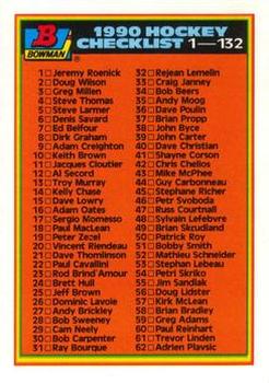 1990-91 Bowman #263 Checklist: 1-132 Front