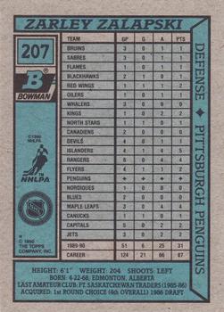 1990-91 Bowman #207 Zarley Zalapski Back
