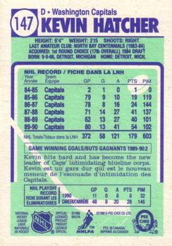 1990-91 O-Pee-Chee #147 Kevin Hatcher Back