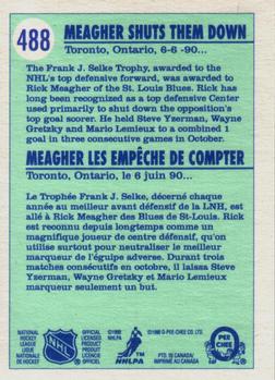 1990-91 O-Pee-Chee #488 Rick Meagher Back