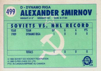 1990-91 O-Pee-Chee #499 Alexander Smirnov Back