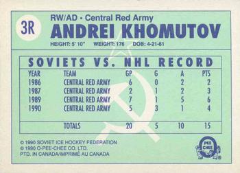 1990-91 O-Pee-Chee - Central Red Army #3R Andrei Khomutov Back