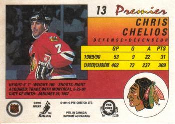 1990-91 O-Pee-Chee Premier #13 Chris Chelios Back