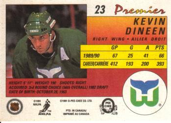 1990-91 O-Pee-Chee Premier #23 Kevin Dineen Back