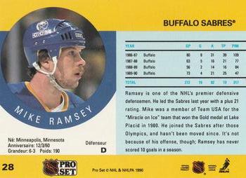 1990-91 Pro Set #28 Mike Ramsey Back
