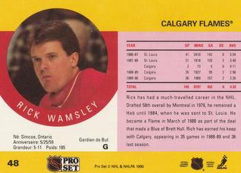 1990-91 Pro Set #48 Rick Wamsley Back