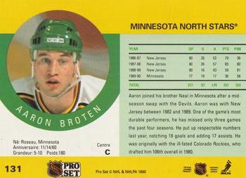 1990-91 Pro Set #131 Aaron Broten Back