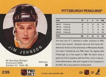 1990-91 Pro Set #235 Jim Johnson Back