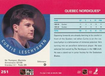1990-91 Pro Set #251 Curtis Leschyshyn Back