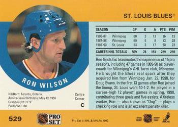 1990-91 Pro Set #529 Ron Wilson Back
