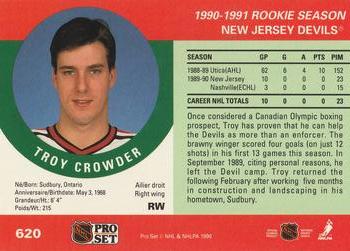 1990-91 Pro Set #620 Troy Crowder Back
