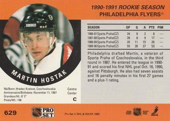 1990-91 Pro Set #629 Martin Hostak Back