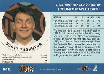 1990-91 Pro Set #640 Scott Thornton Back