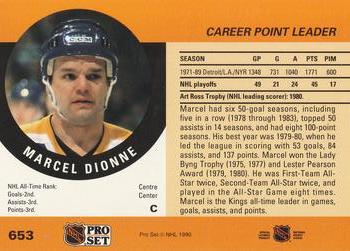 1990-91 Pro Set #653 Marcel Dionne Back