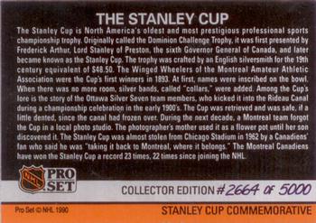 1990-91 Pro Set #NNO The Stanley Cup Back