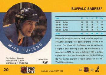 1990-91 Pro Set #20 Mike Foligno Back