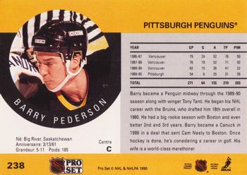 1990-91 Pro Set #238 Barry Pederson Back