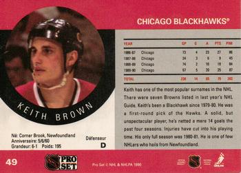 1990-91 Pro Set #49 Keith Brown Back