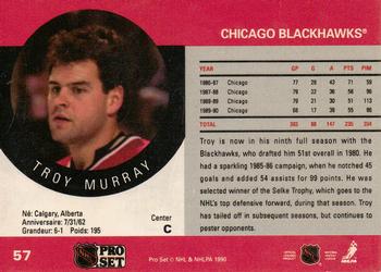 1990-91 Pro Set #57 Troy Murray Back