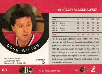 1990-91 Pro Set #63 Doug Wilson Back