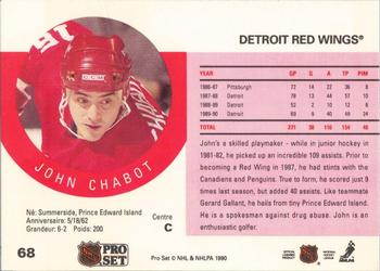 1990-91 Pro Set #68 John Chabot Back
