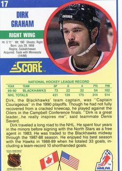 1990-91 Score American #17 Dirk Graham Back
