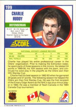 1990-91 Score American #199 Charlie Huddy Back