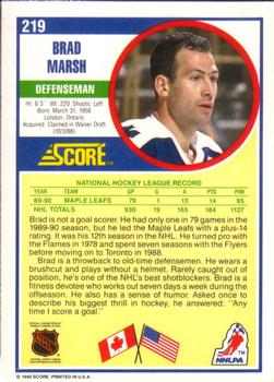 1990-91 Score American #219 Brad Marsh Back
