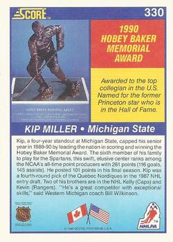 1990-91 Score American #330 Kip Miller Back