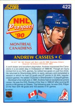 1990-91 Score American #422 Andrew Cassels Back