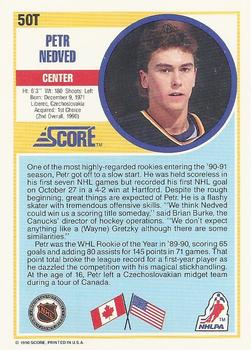 1990-91 Score Rookie and Traded #50T Petr Nedved Back