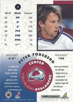 1997-98 Pinnacle Mint Collection - Silver Team #3 Peter Forsberg Back