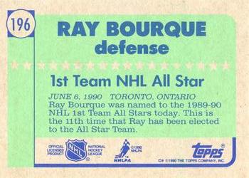 1990-91 Topps #196 Ray Bourque Back