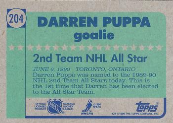 1990-91 Topps #204 Daren Puppa Back