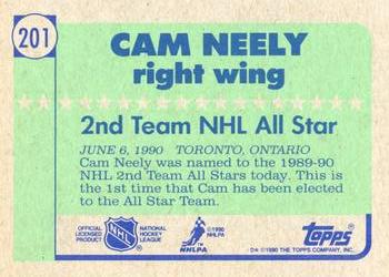 1990-91 Topps #201 Cam Neely Back