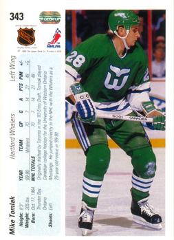 1990-91 Upper Deck #343 Mike Tomlak Back