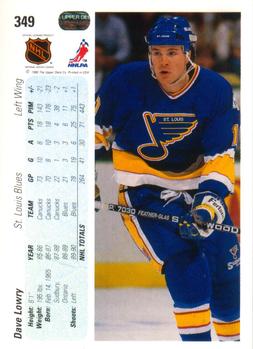 1990-91 Upper Deck #349 Dave Lowry Back