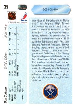 1990-91 Upper Deck #35 Bob Corkum Back