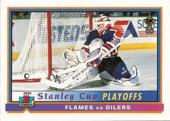 1991-92 Bowman #407 Flames vs Oilers Front