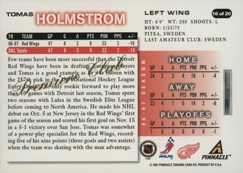 1997-98 Score Detroit Red Wings - Premier Club #16 Tomas Holmstrom Back