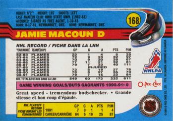 1991-92 O-Pee-Chee #168 Jamie Macoun Back