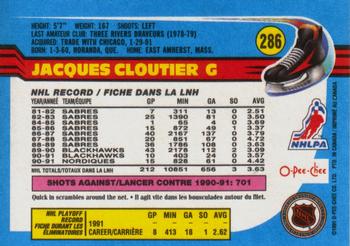 1991-92 O-Pee-Chee #286 Jacques Cloutier Back