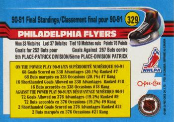 1991-92 O-Pee-Chee #329 Philadelphia Flyers Back