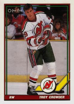 1991-92 O-Pee-Chee #374 Troy Crowder Front
