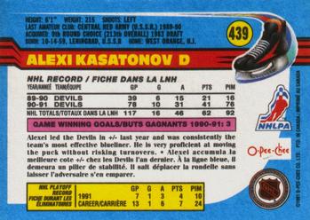 1991-92 O-Pee-Chee #439 Alexei Kasatonov Back