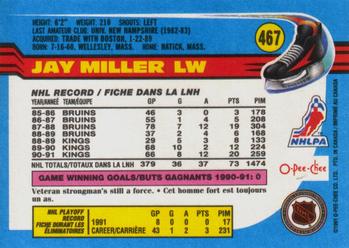 1991-92 O-Pee-Chee #467 Jay Miller Back