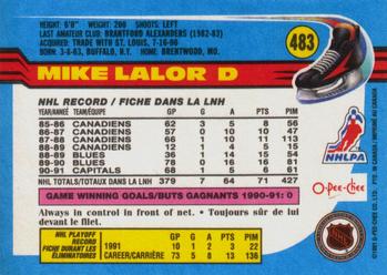 1991-92 O-Pee-Chee #483 Mike Lalor Back